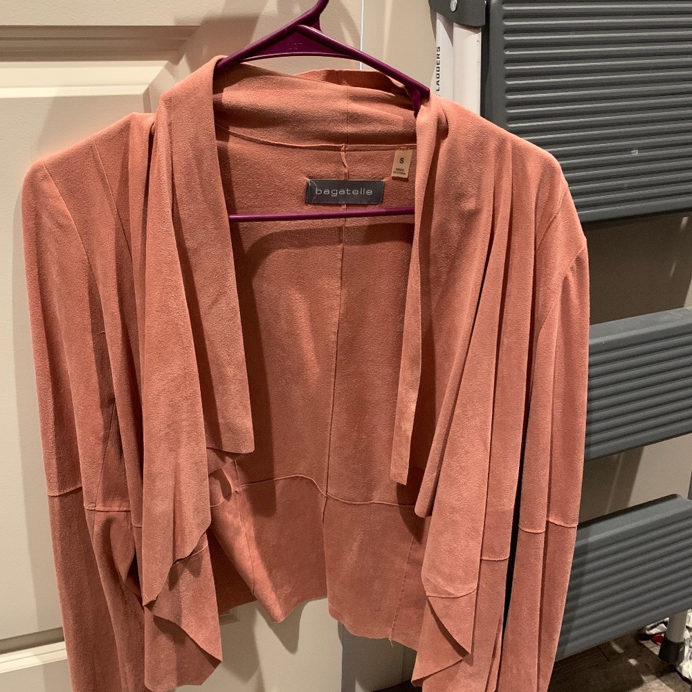 Blush suede material blazer